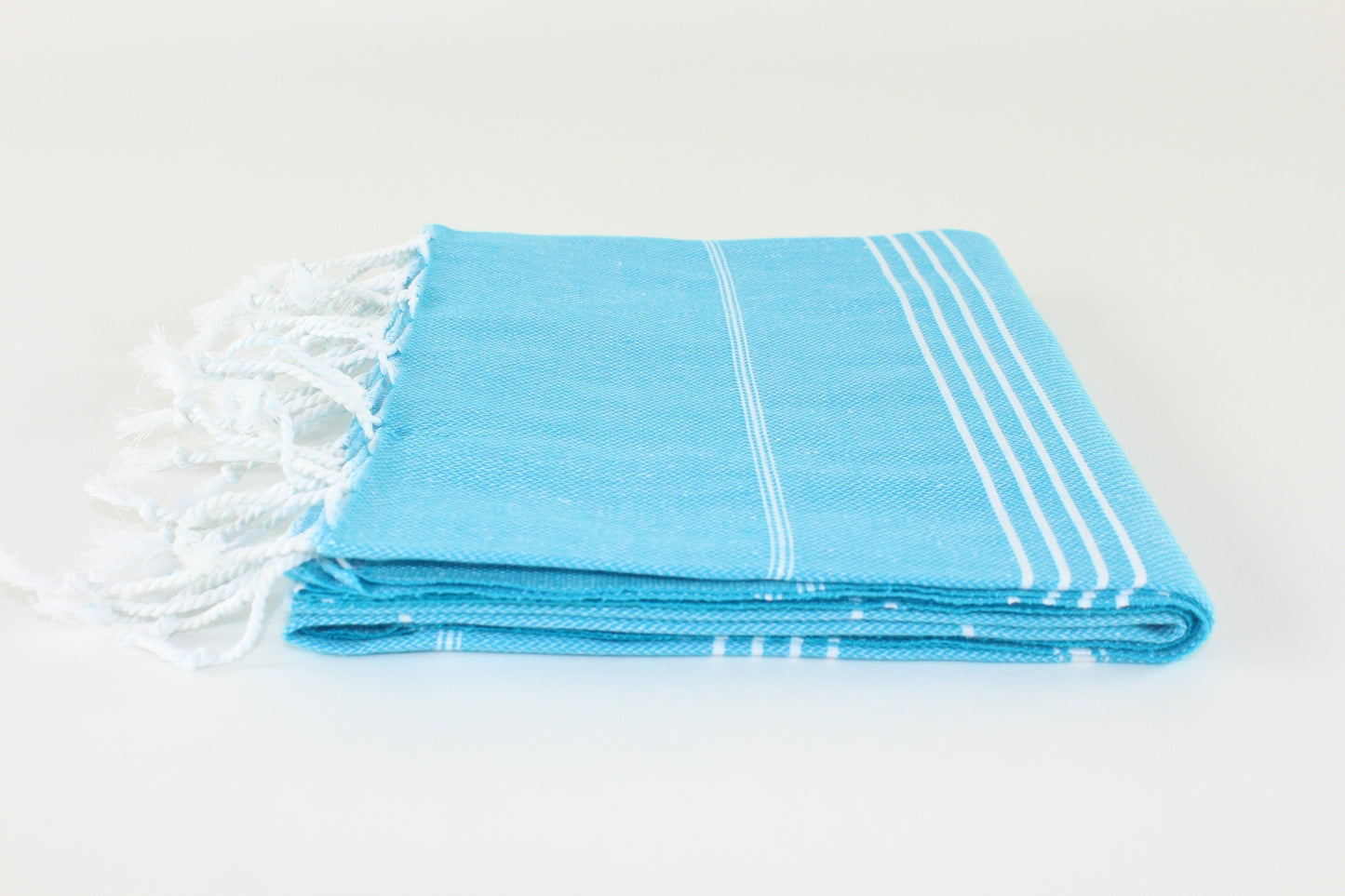 Premium Turkish Classic Striped Towel Peshtemal Fouta (Turquoise Blue)
