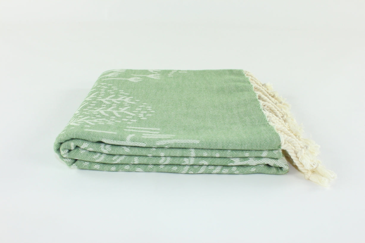 Premium Turkish Towel Peshtemal Fouta (Khaki Green)