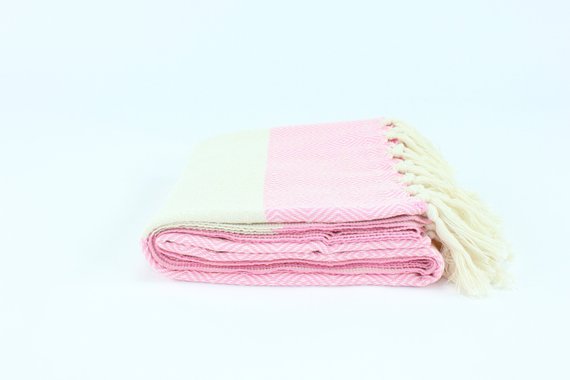 Premium Turkish Diamond Towel Peshtemal Fouta (Light Pink)