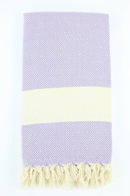 Premium Turkish Diamond Towel Peshtemal Fouta (Lilac)