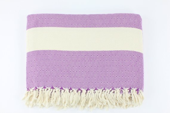 Premium Turkish Diamond Blanket Throw (Purple)