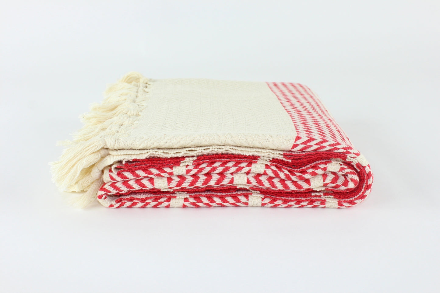 Premium Turkish Herringbone Towel Peshtemal Fouta (Red)