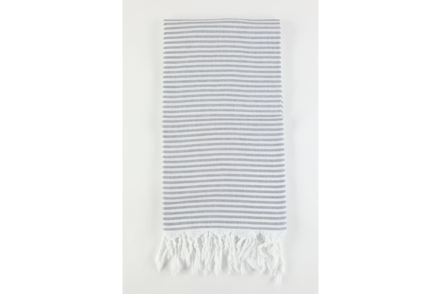 Premium Turkish Full Thin Striped Towel Peshtemal Fouta (Gray)