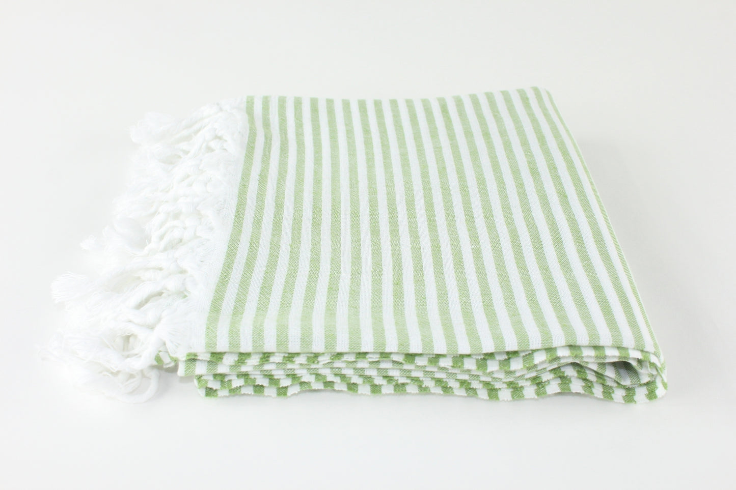 Premium Turkish Full Thin Striped Towel Peshtemal Fouta (Olive Green)