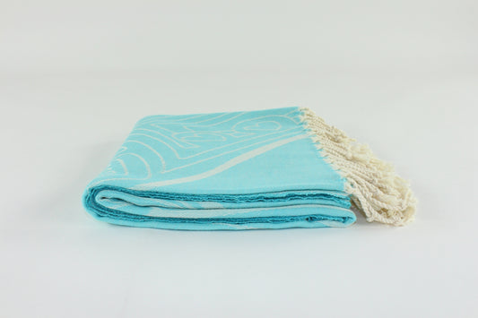Premium Turkish Towel Peshtemal Fouta (Turquoise)