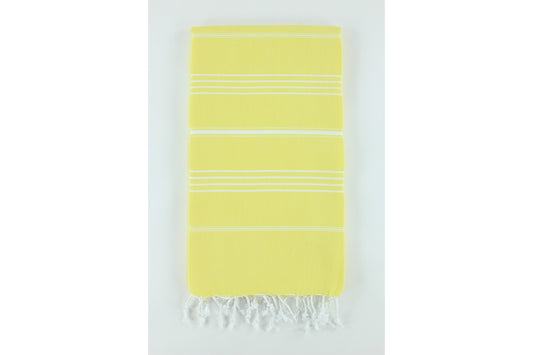 Premium Turkish Classic Striped Towel Peshtemal Fouta (Yellow)