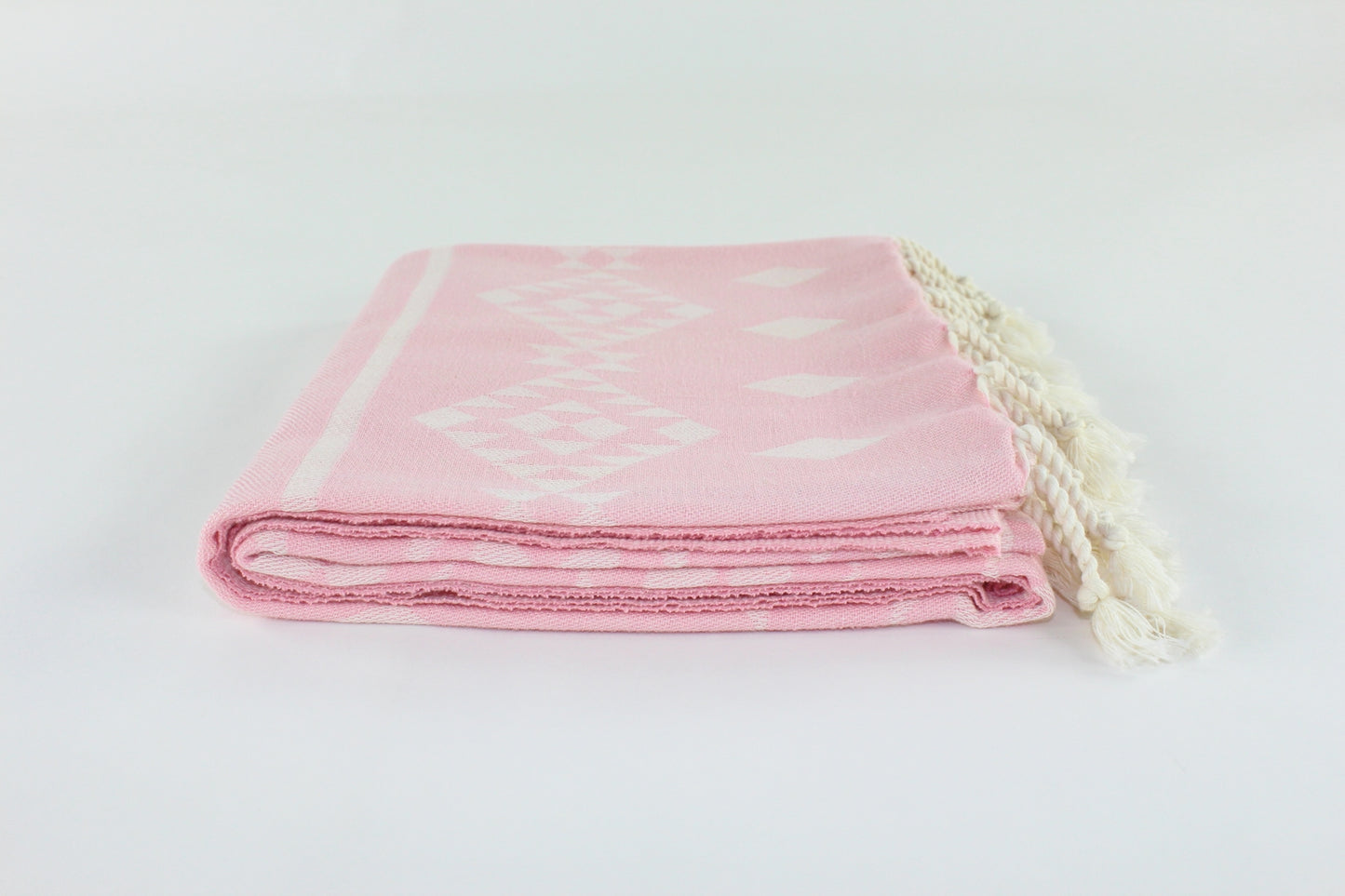 Premium Turkish Kilim Towel Peshtemal Fouta (Light Pink)