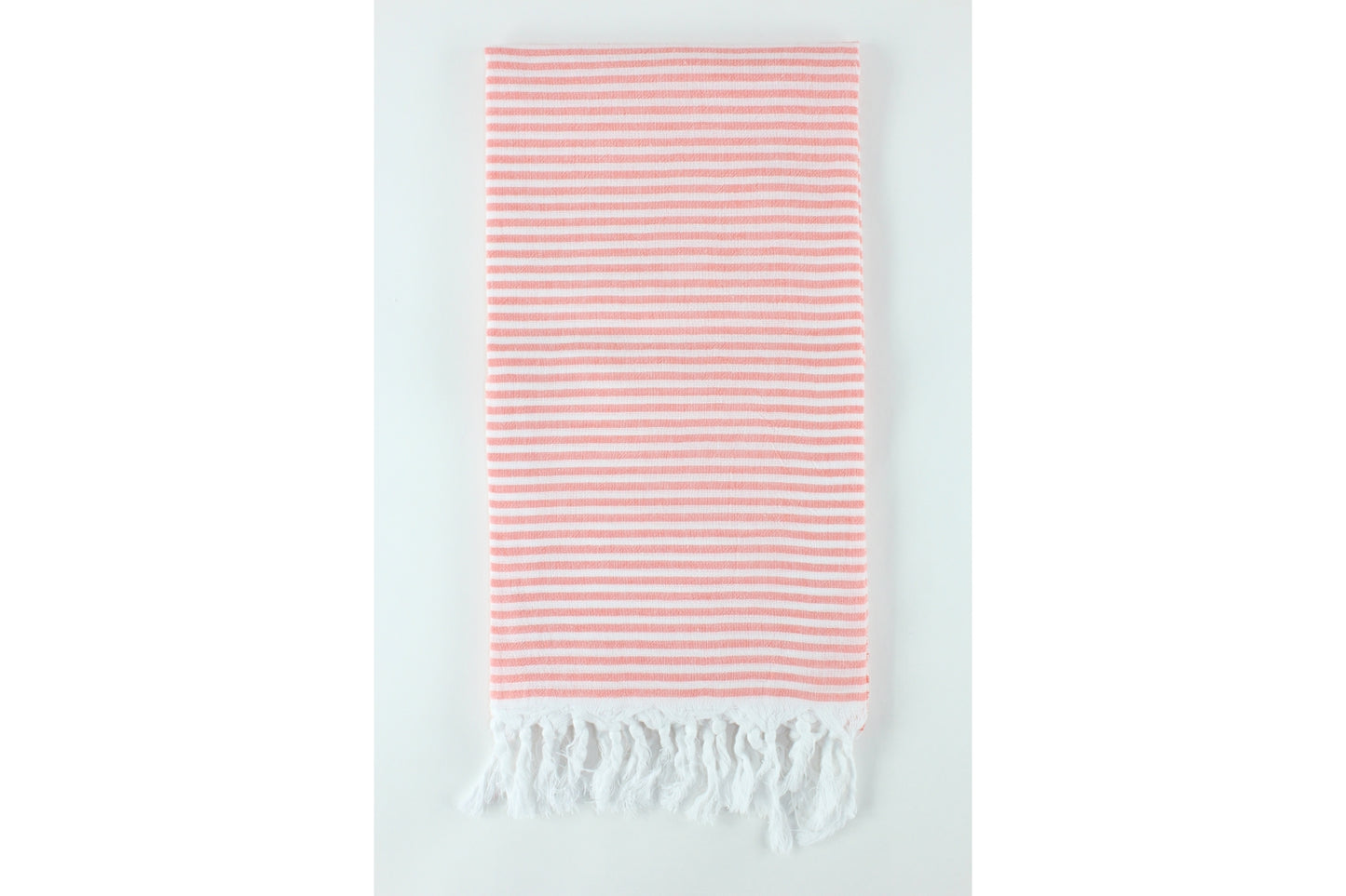 Premium Turkish Full Thin Striped Towel Peshtemal Fouta (Coral)