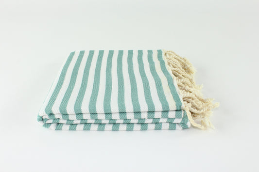 Premium Turkish Full Striped Towel Peshtemal Fouta (Eucalyptus)