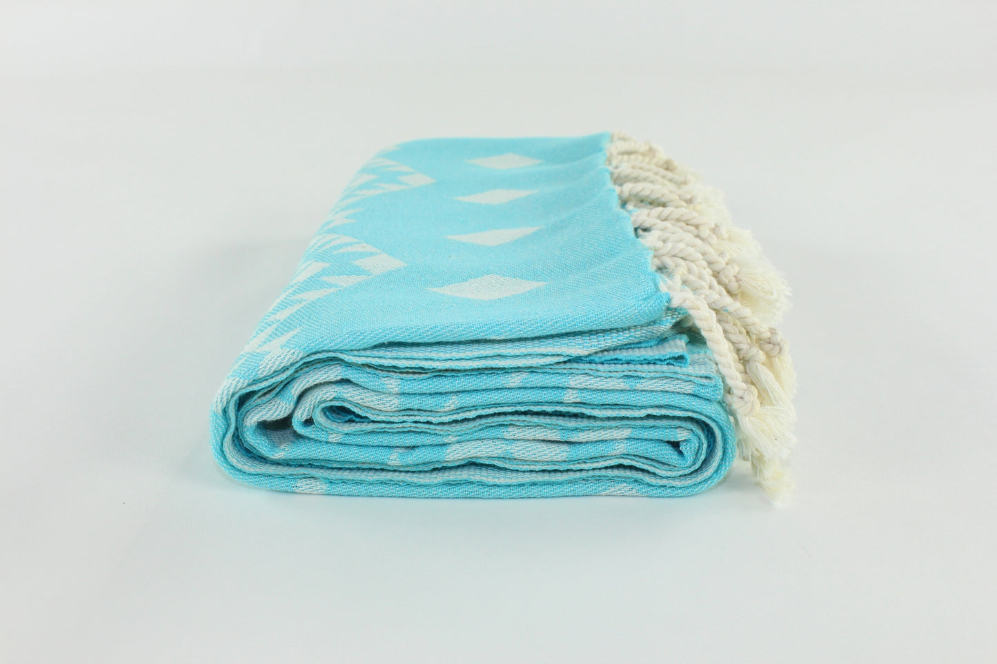 Premium Turkish Kilim Towel Peshtemal Fouta (Turquoise Blue)