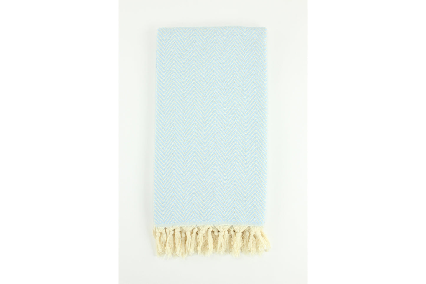 Premium Turkish Plain Herringbone Towel Peshtemal Fouta (Light Blue)
