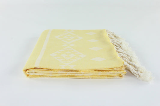 Premium Turkish Kilim Towel Peshtemal Fouta (Yellow)