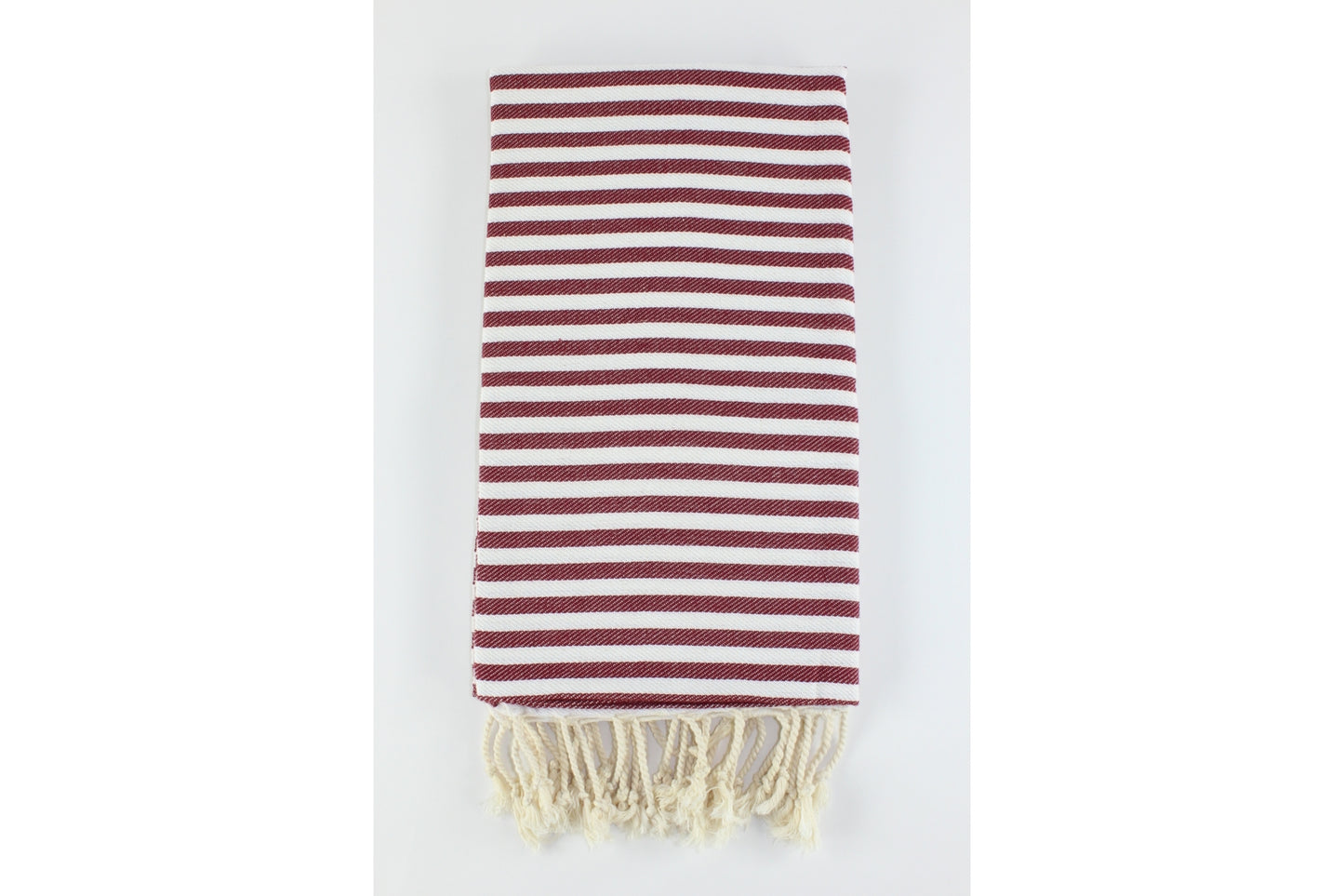 Premium Turkish Full Striped Towel Peshtemal Fouta (Burgundy)