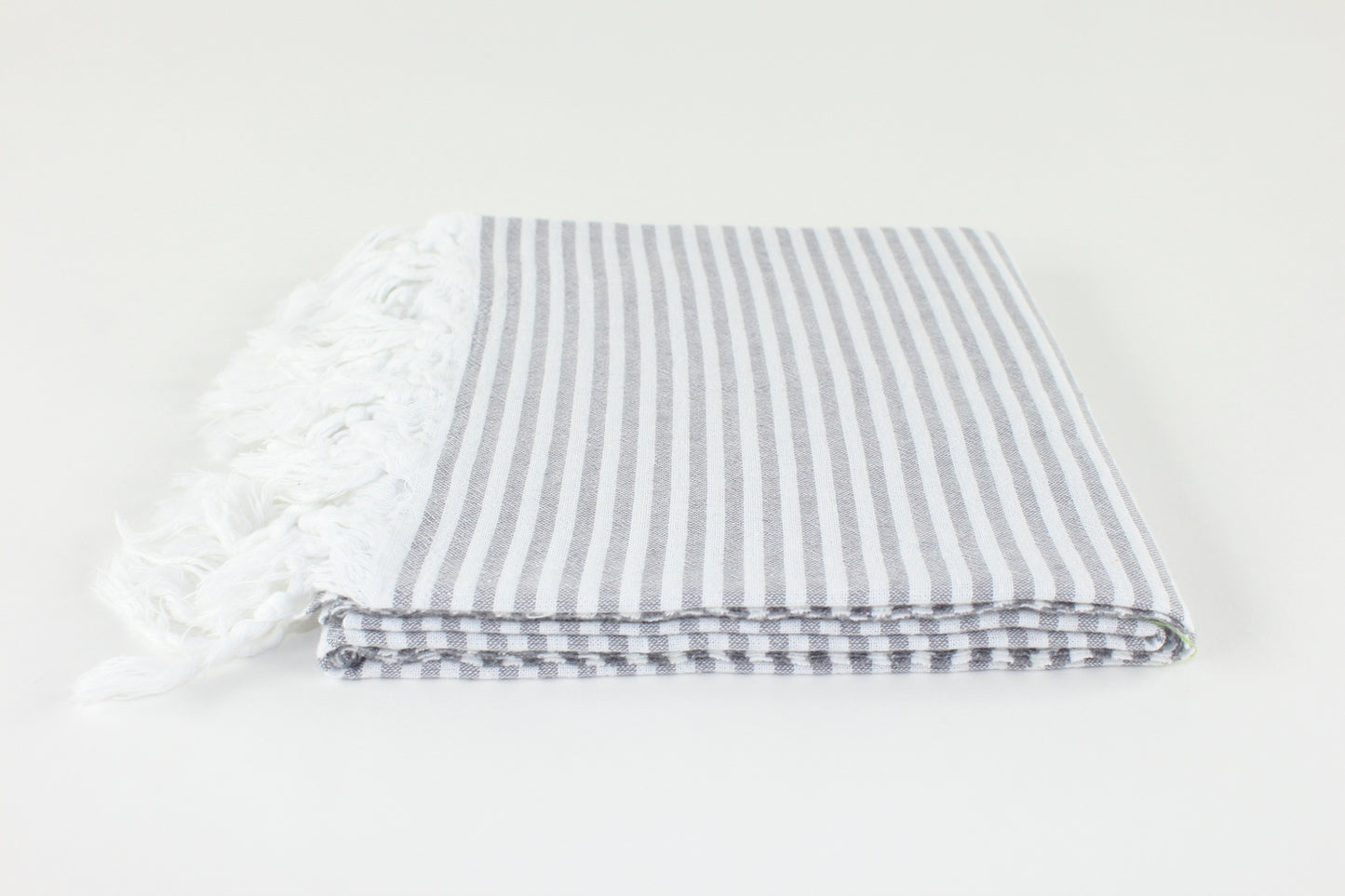 Premium Turkish Full Thin Striped Towel Peshtemal Fouta (Gray)
