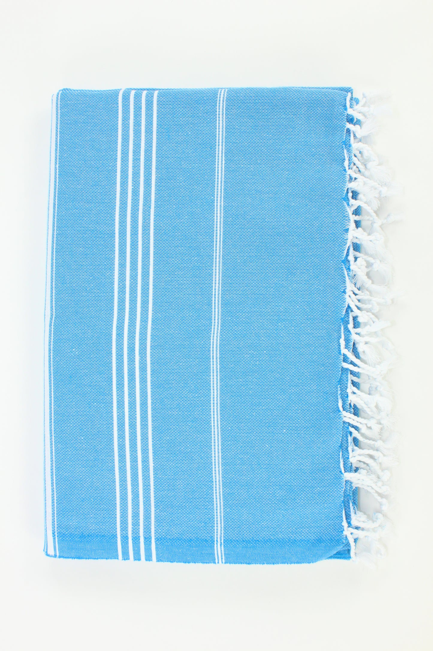 Premium Turkish Classic Striped Blanket Throw (Blue)