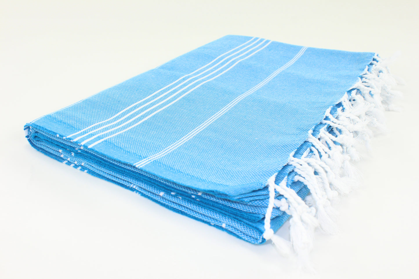 Premium Turkish Classic Striped Blanket Throw (Blue)