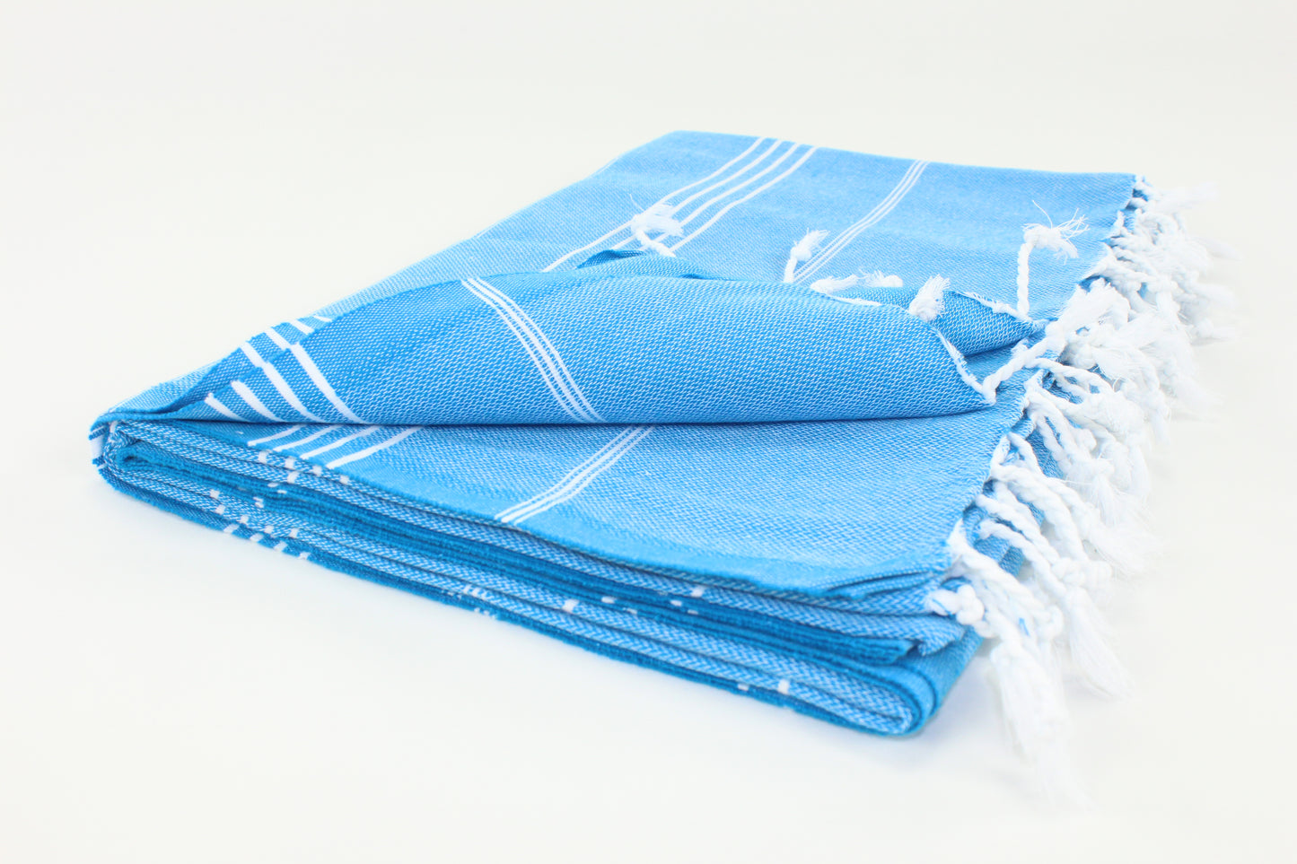 Premium Turkish Classic Striped Blanket Throw (Blue)