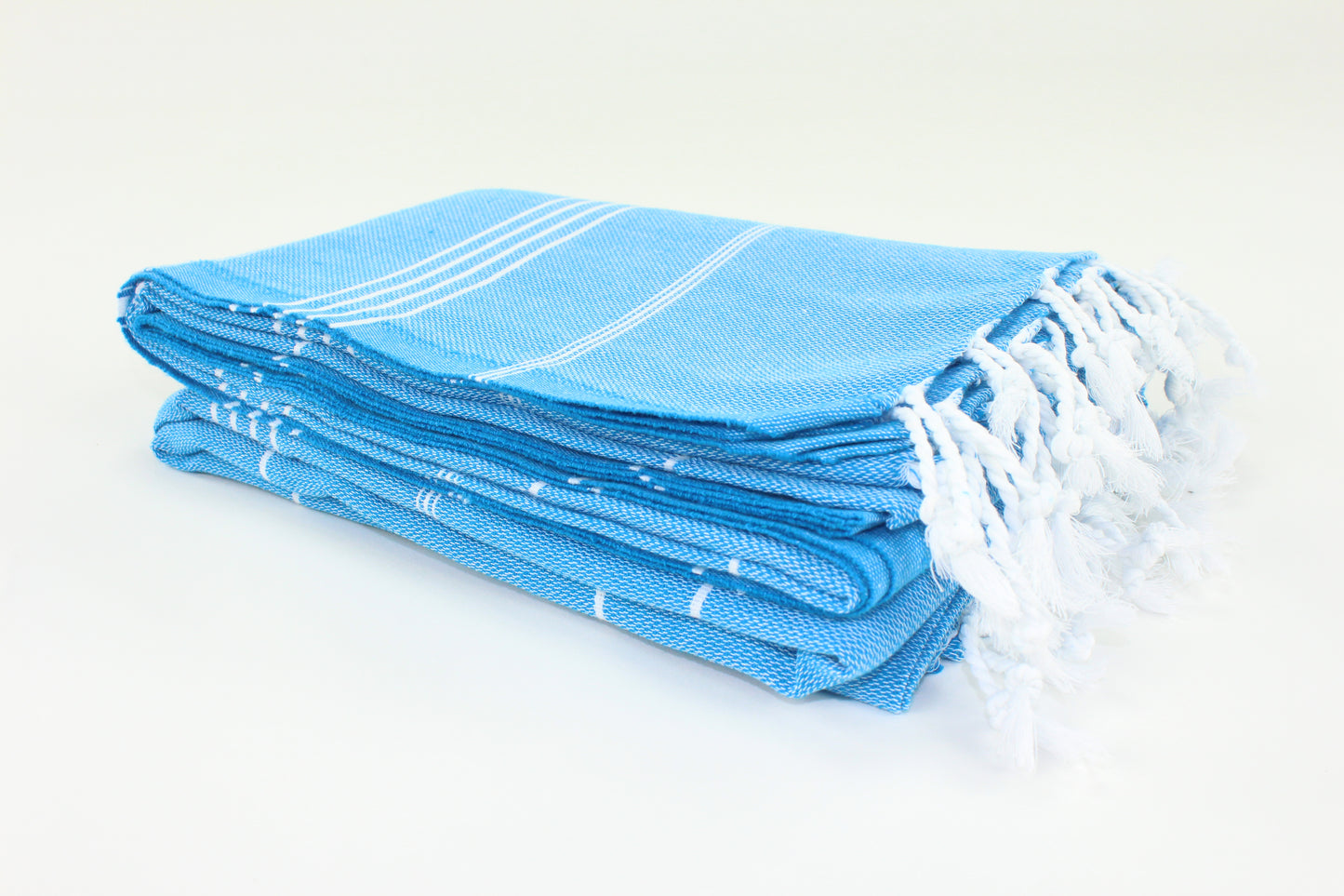 Premium Turkish Classic Striped Blanket Throw (Blue)