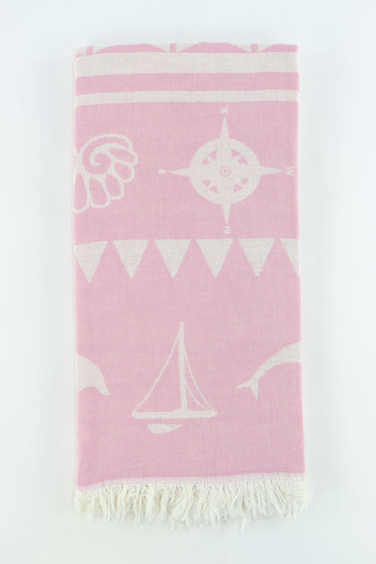 Premium Turkish Double Layer Towel Peshtemal Fouta (Pink Lilac)