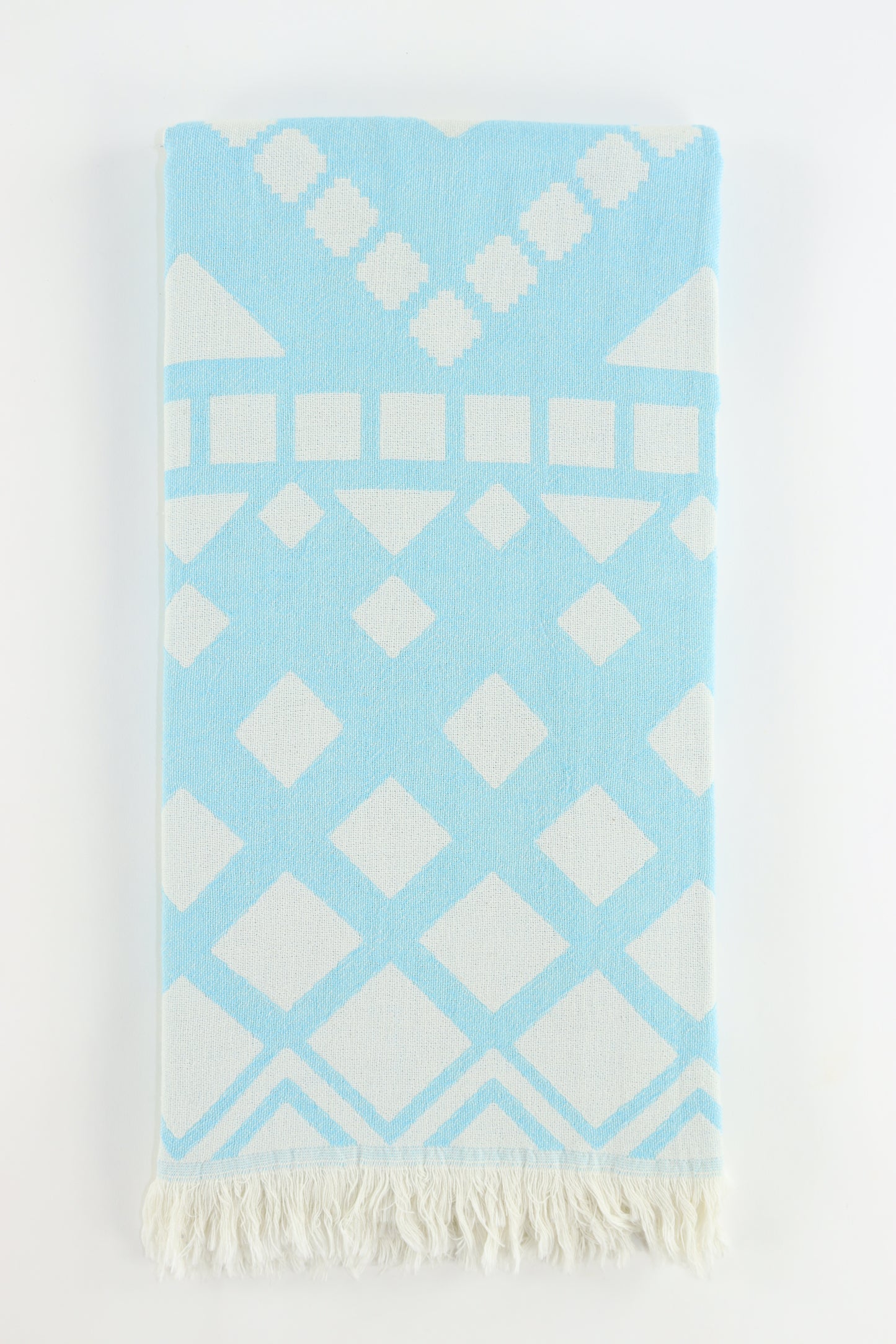 Premium Turkish Double Layer Towel Peshtemal Fouta (Turquoise Blue)