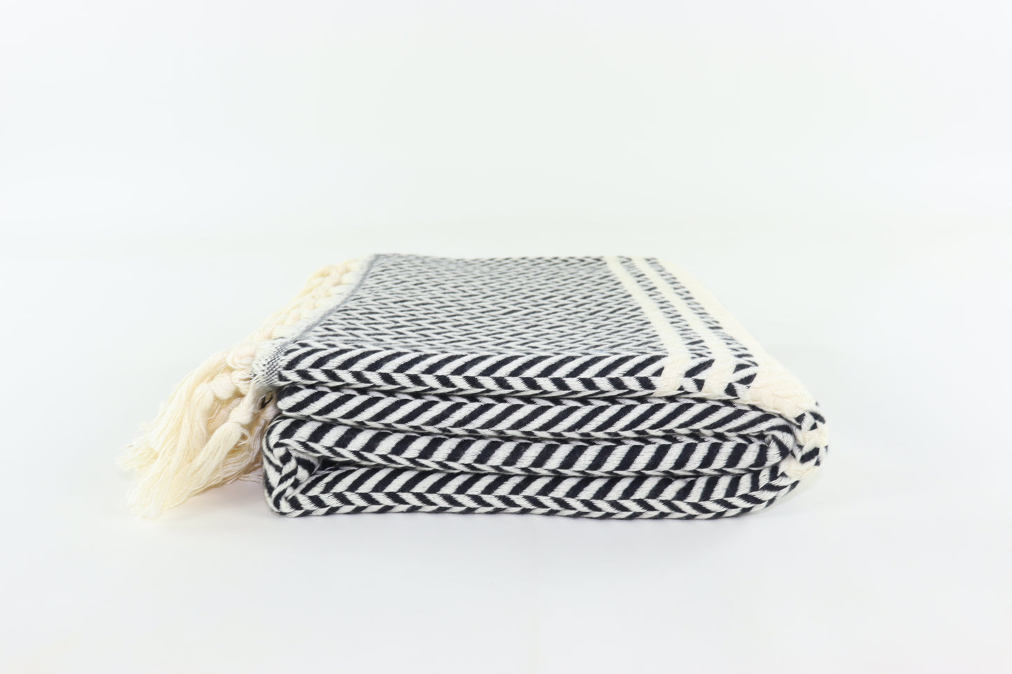 Premium Turkish Herringbone Towel Peshtemal Fouta (Black)