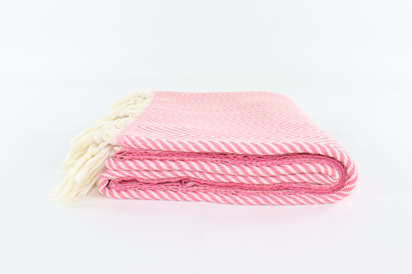 Premium Turkish Plain Herringbone Towel Peshtemal Fouta (Pink)