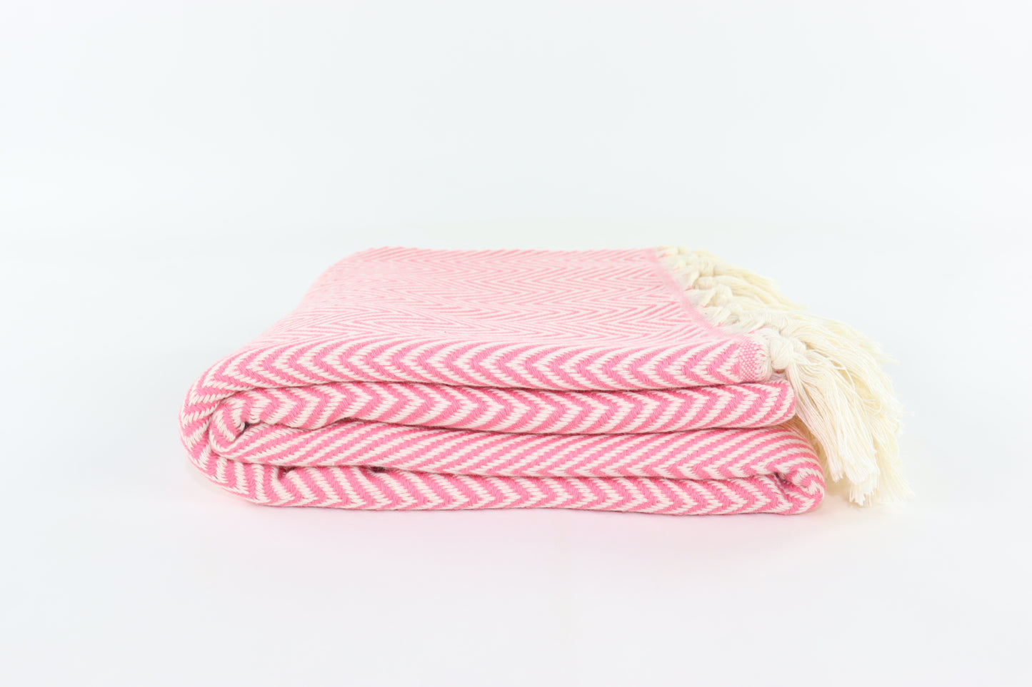 Premium Turkish Plain Herringbone Towel Peshtemal Fouta (Pink)