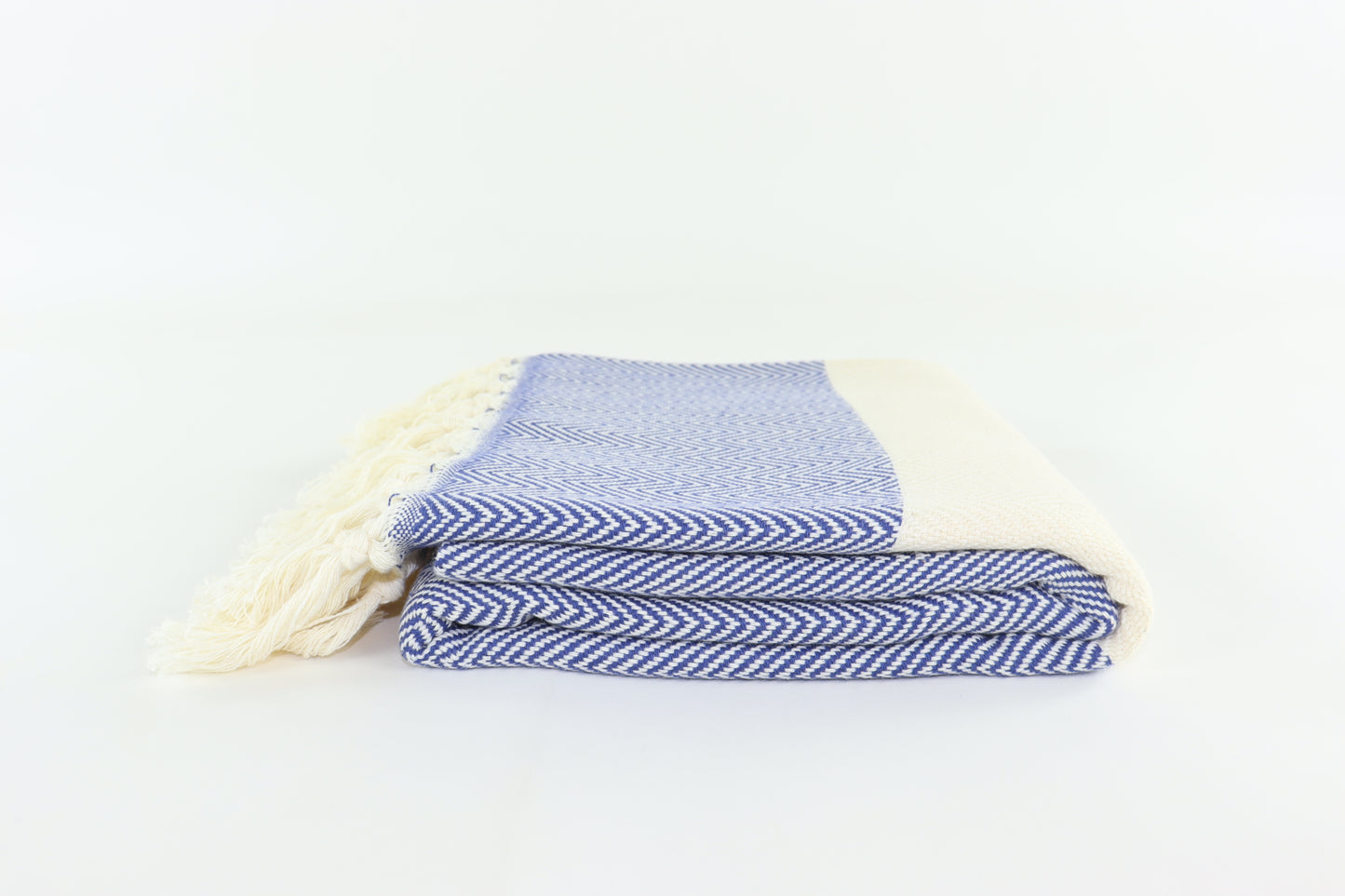 Premium Turkish Herringbone Towel Peshtemal Fouta (Navy Blue)