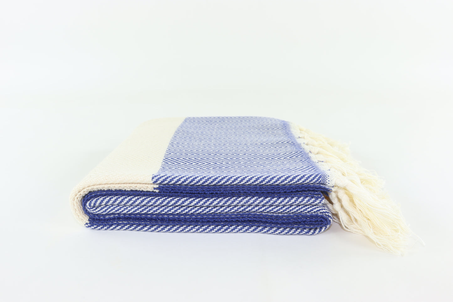 Premium Turkish Herringbone Towel Peshtemal Fouta (Navy Blue)