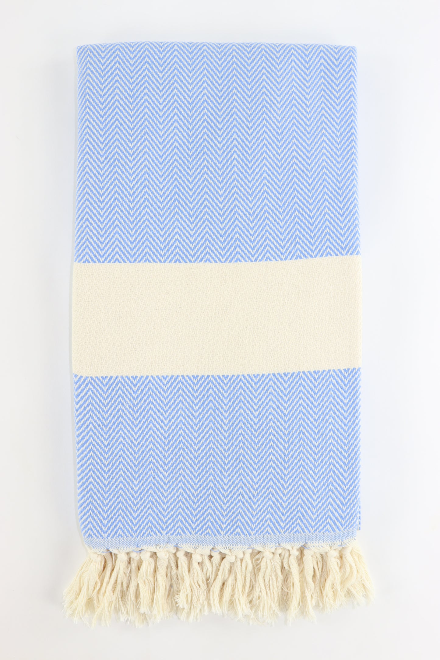 Premium Turkish Herringbone Towel Peshtemal Fouta (Blue)