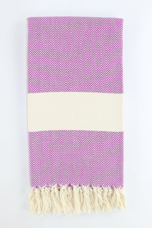 Premium Turkish Herringbone Towel Peshtemal Fouta (Purple)