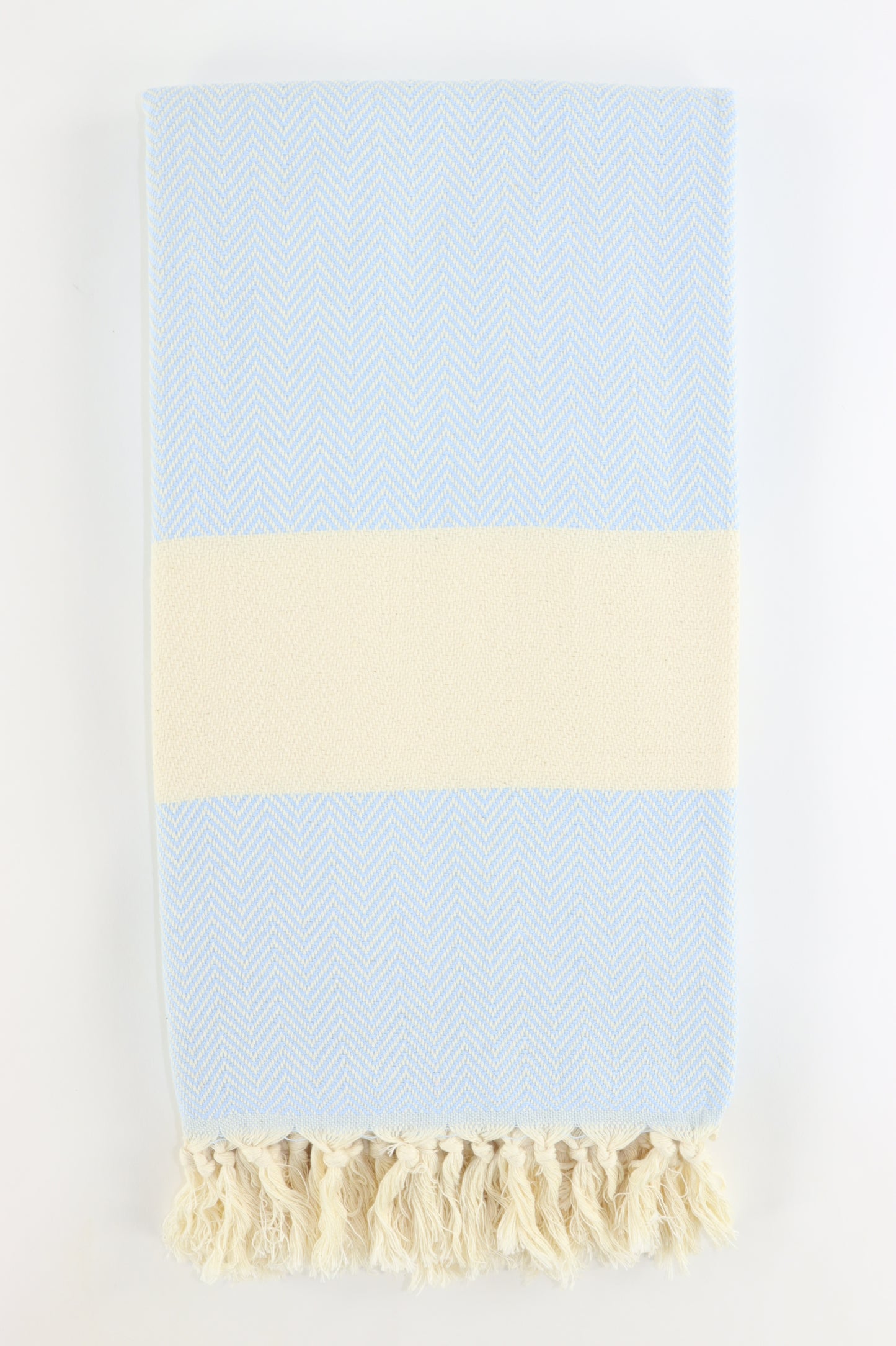 Premium Turkish Herringbone Towel Peshtemal Fouta (Light Blue)