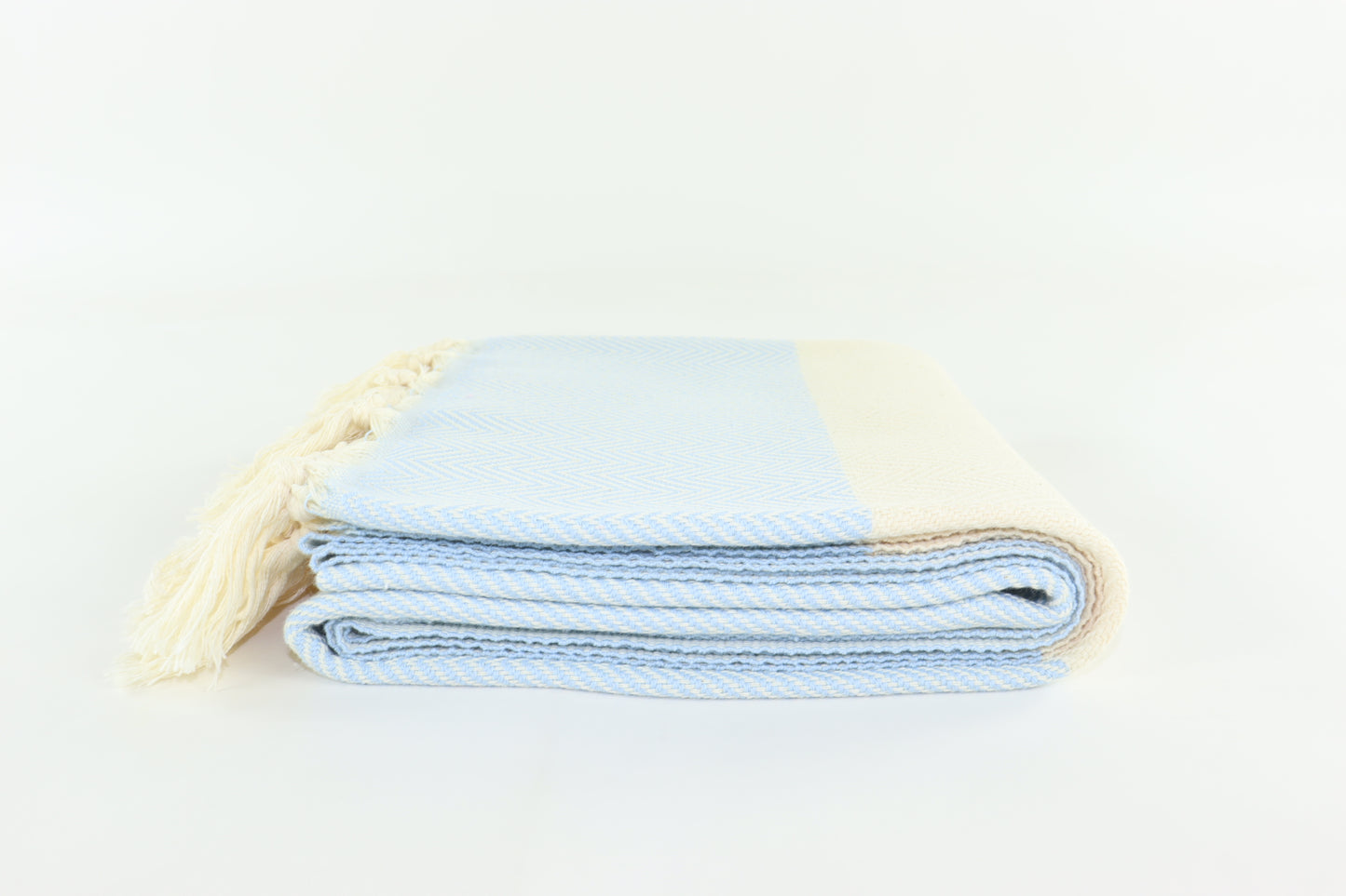 Premium Turkish Herringbone Towel Peshtemal Fouta (Light Blue)