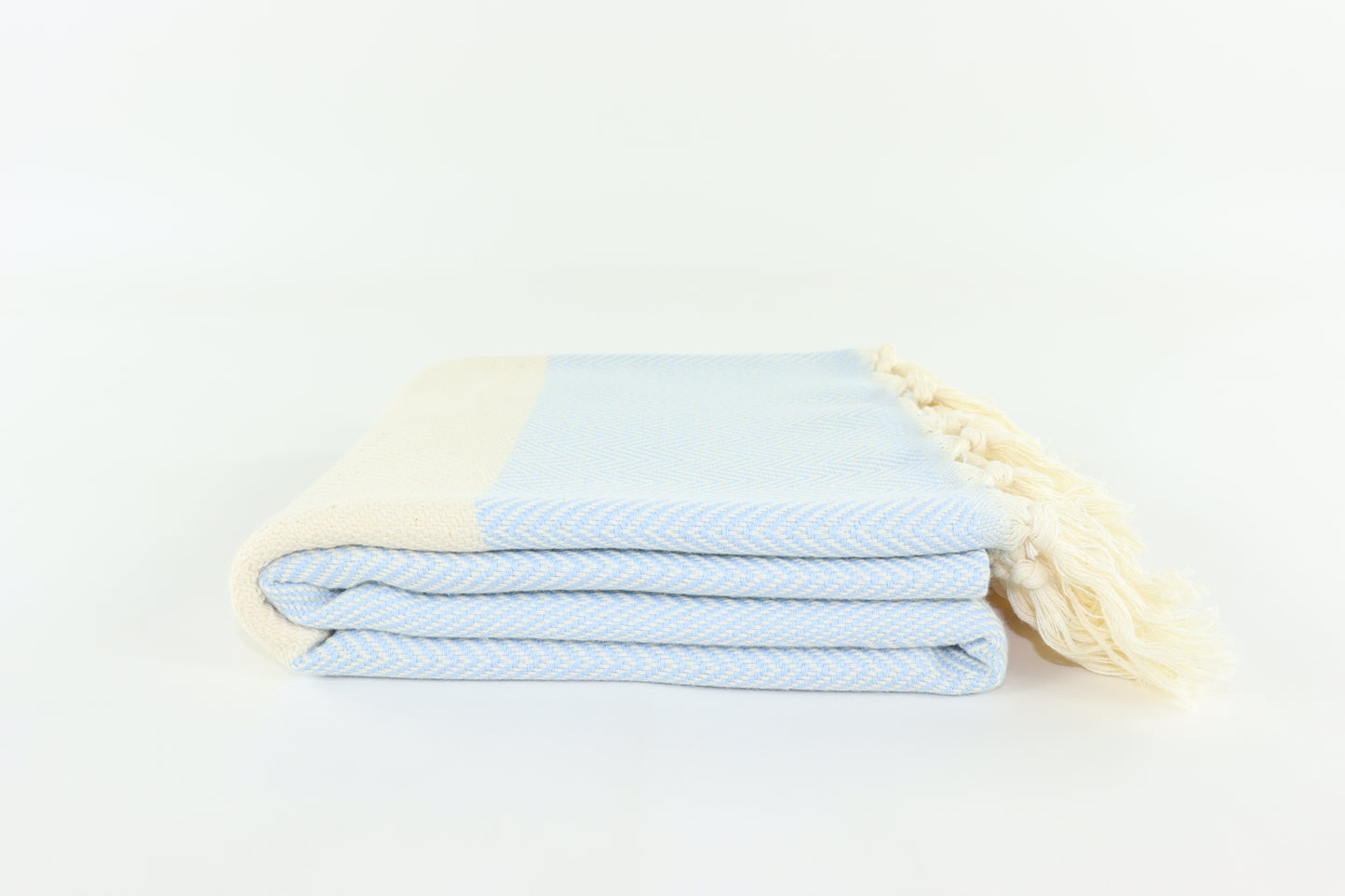 Premium Turkish Herringbone Towel Peshtemal Fouta (Light Blue)