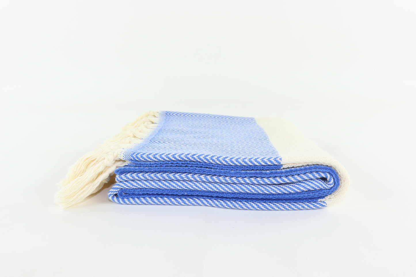 Premium Turkish Herringbone Towel Peshtemal Fouta (Blue)