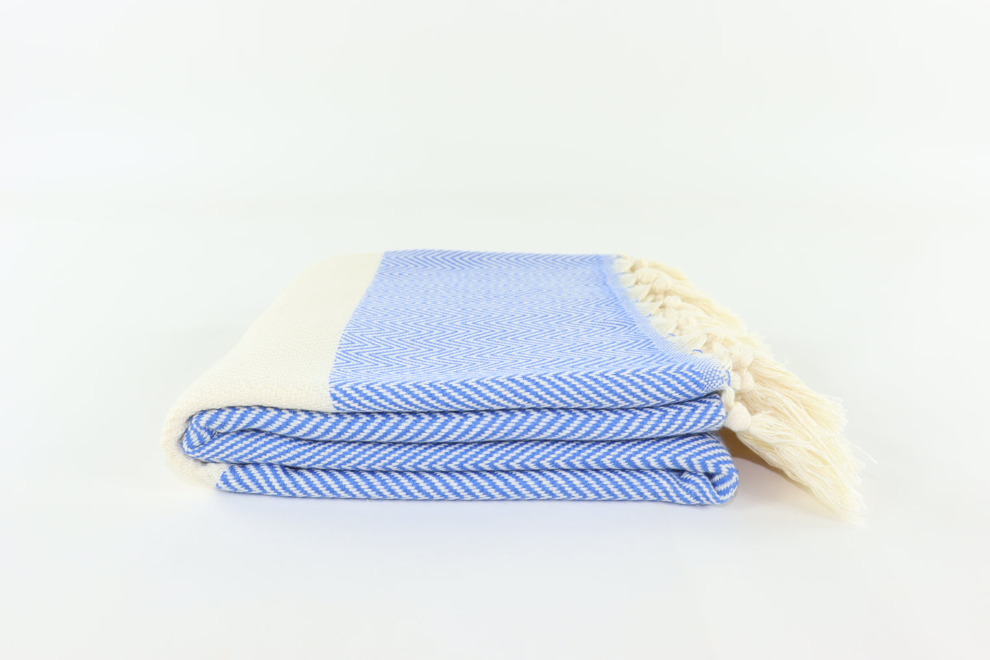 Premium Turkish Herringbone Towel Peshtemal Fouta (Blue)