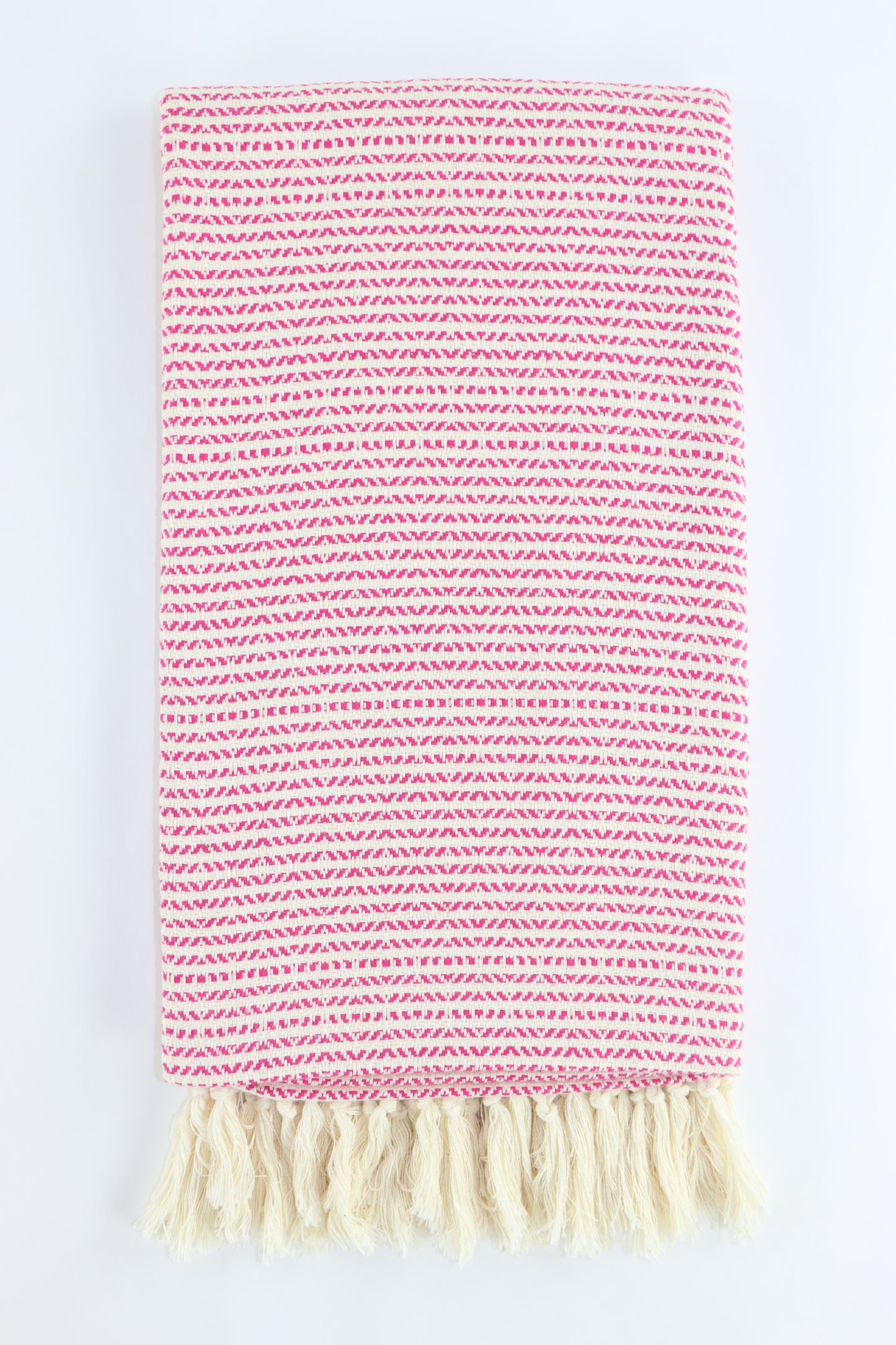 Premium Turkish Striped Diamond Towel Peshtemal Fouta (Fuchsia)