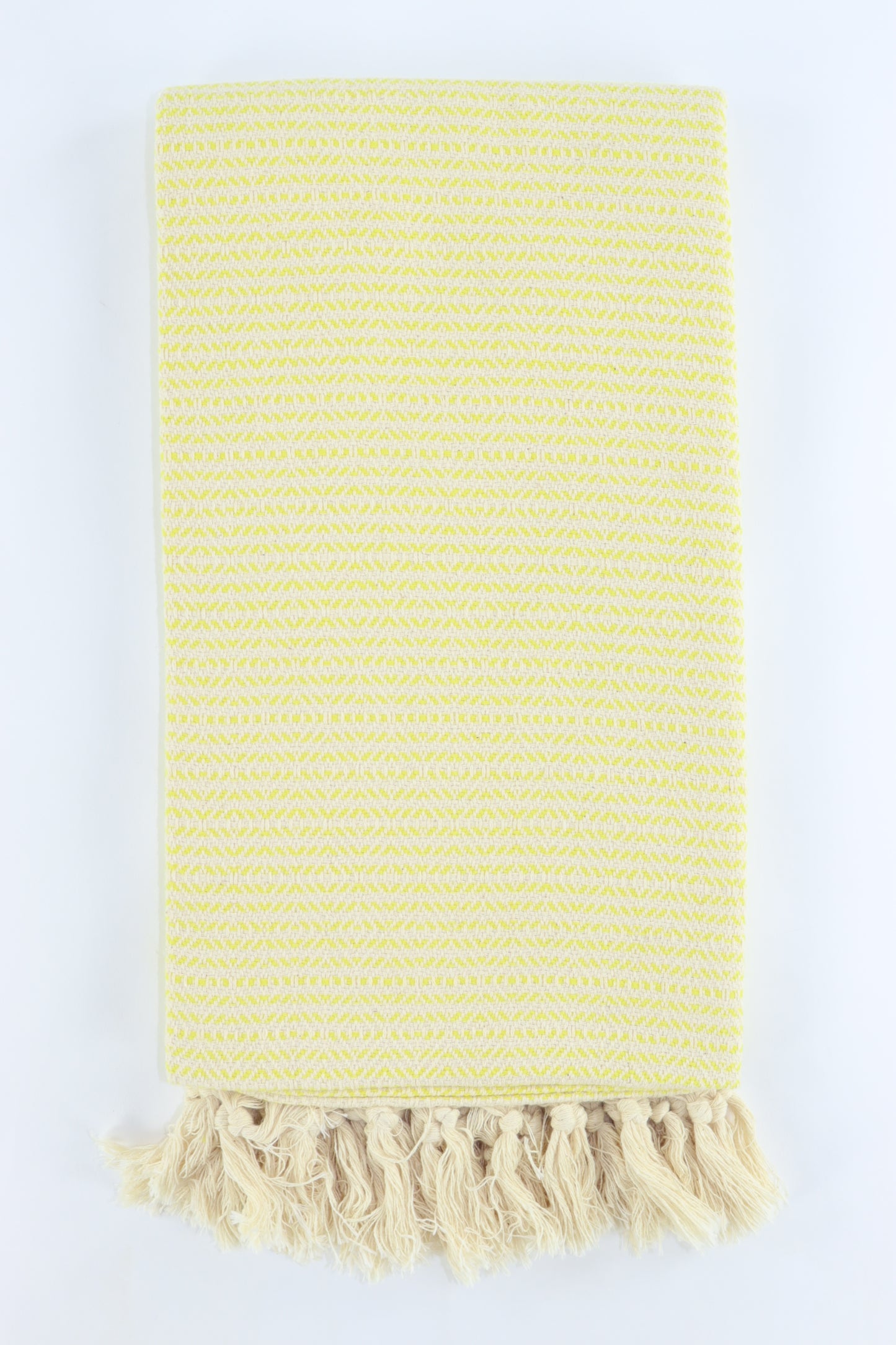 Premium Turkish Striped Diamond Towel Peshtemal Fouta (Yellow)