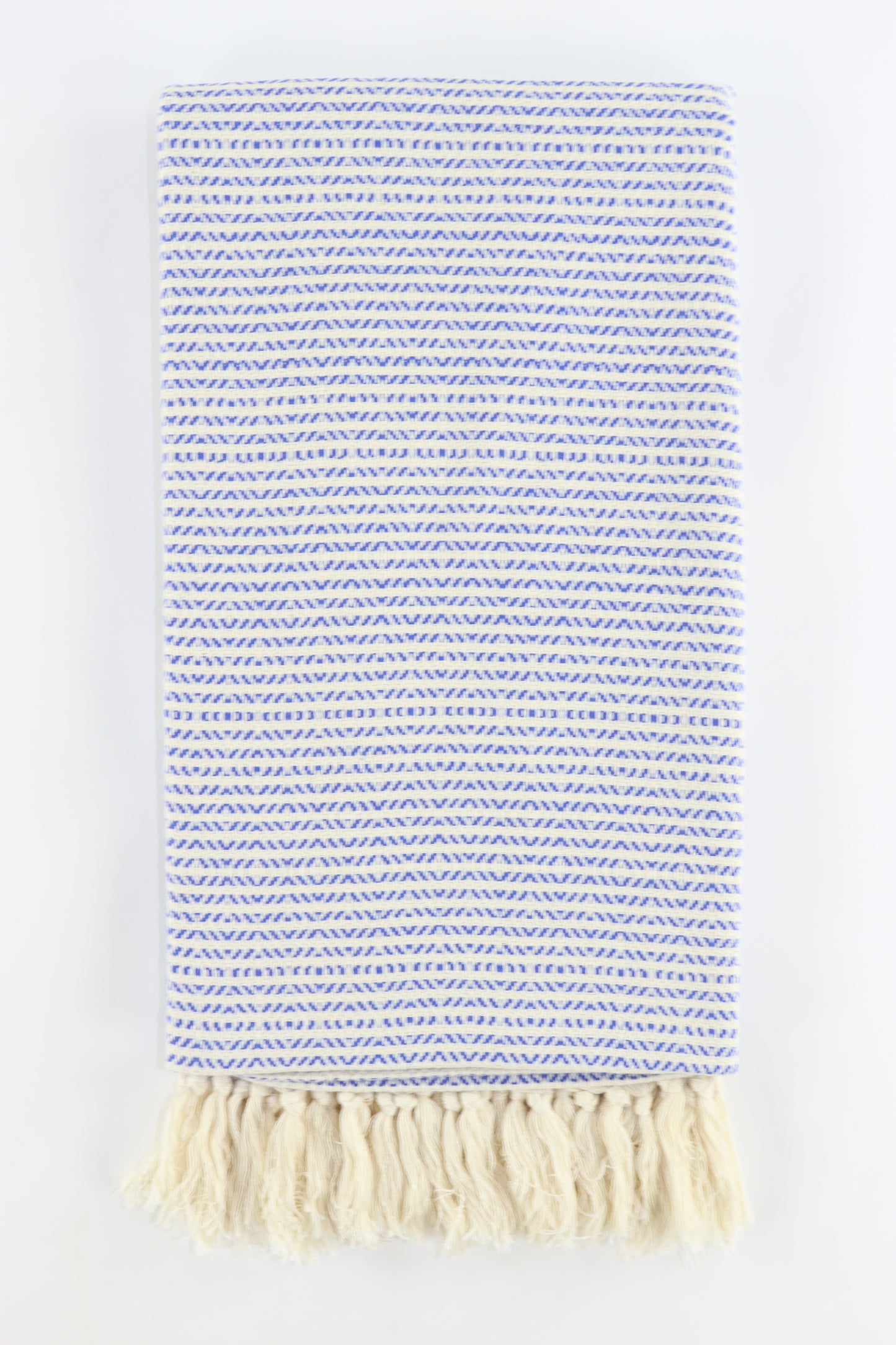 Premium Turkish Striped Diamond Towel Peshtemal Fouta (Navy Blue)