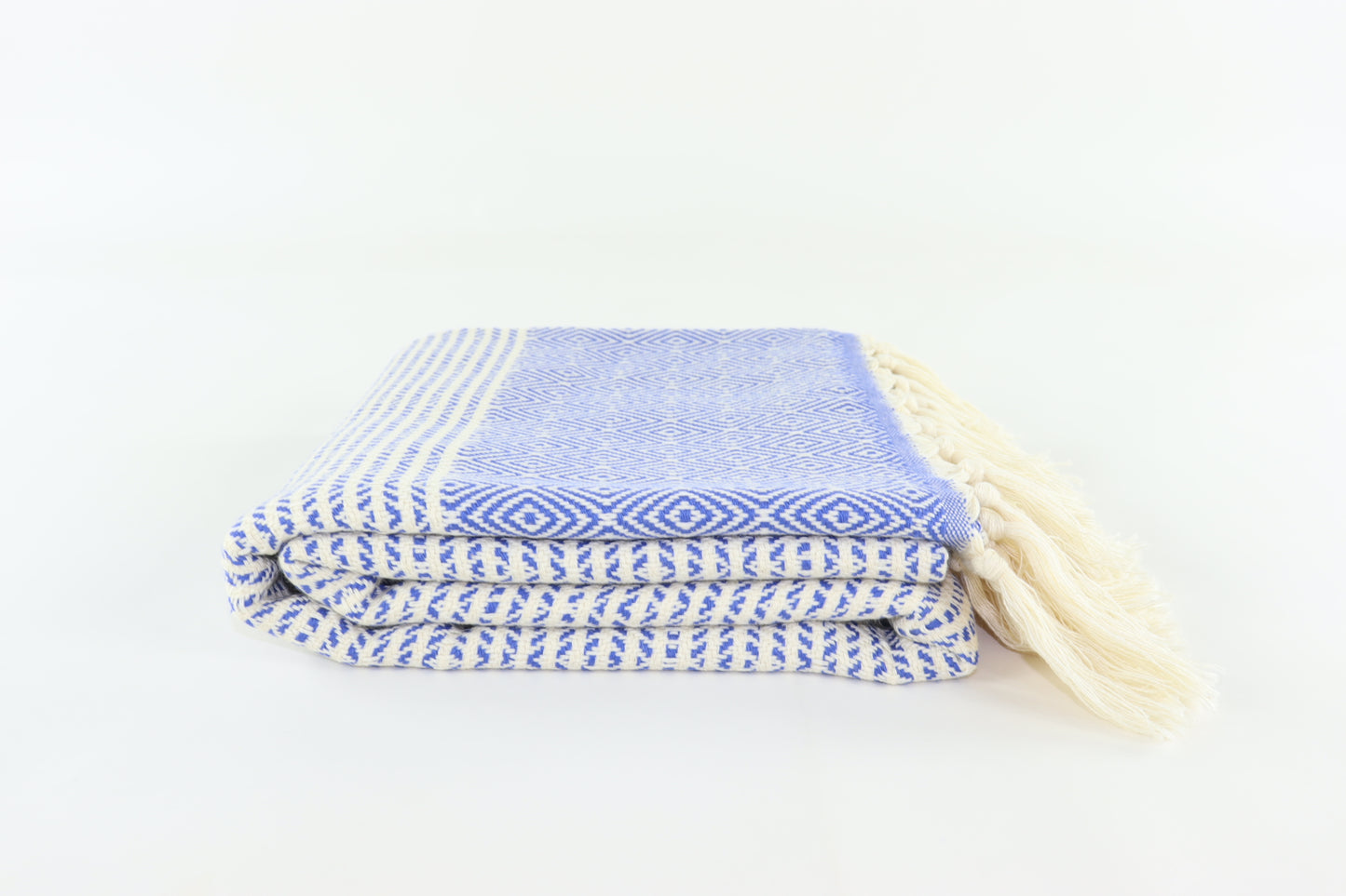 Premium Turkish Striped Diamond Towel Peshtemal Fouta (Navy Blue)