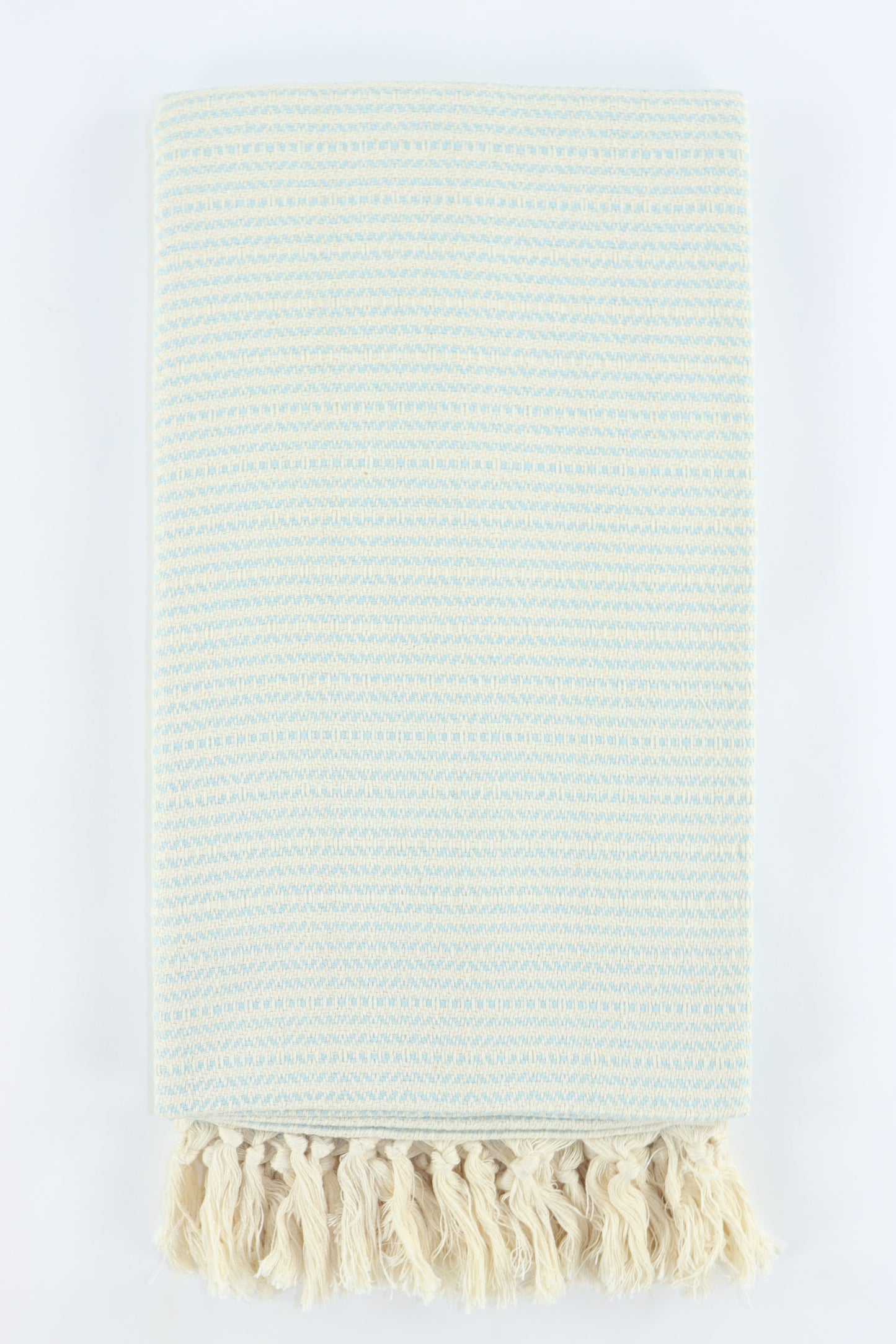 Premium Turkish Striped Diamond Towel Peshtemal Fouta (Light Turquoise)