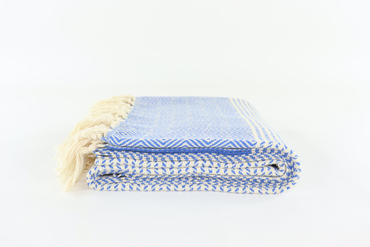 Premium Turkish Striped Diamond Towel Peshtemal Fouta (Navy Blue)