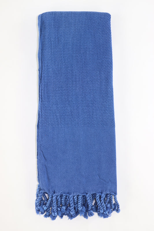 Premium Turkish Stone Washed Towel Peshtemal Fouta (Denim Blue)