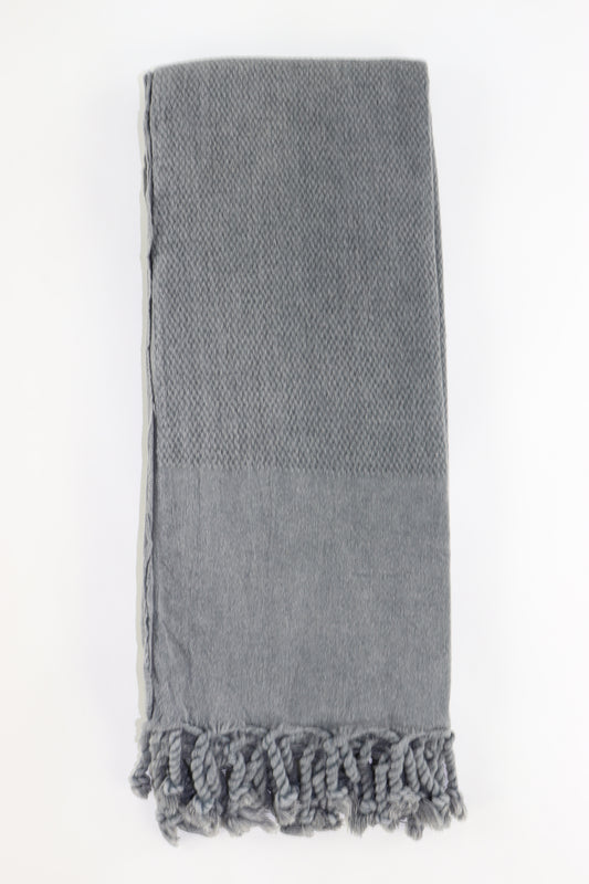 Premium Turkish Stone Washed Towel Peshtemal Fouta (Anthracite)