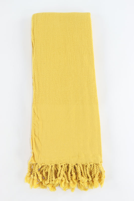 Premium Turkish Stone Washed Towel Peshtemal Fouta (Mustard)