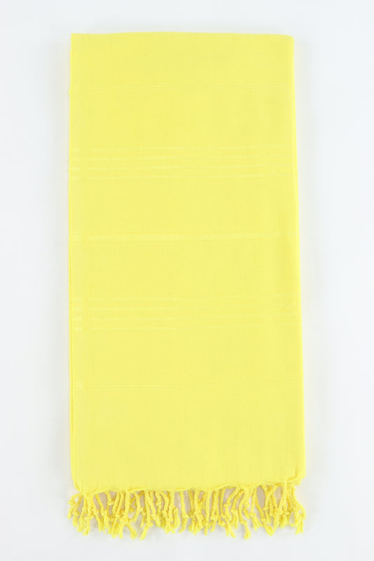 Premium Turkish Striped Towel Peshtemal Fouta (Yellow)