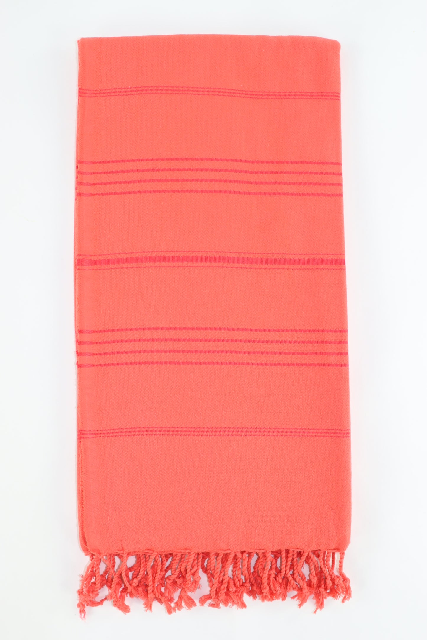 Premium Turkish Striped Towel Peshtemal Fouta (Coral)