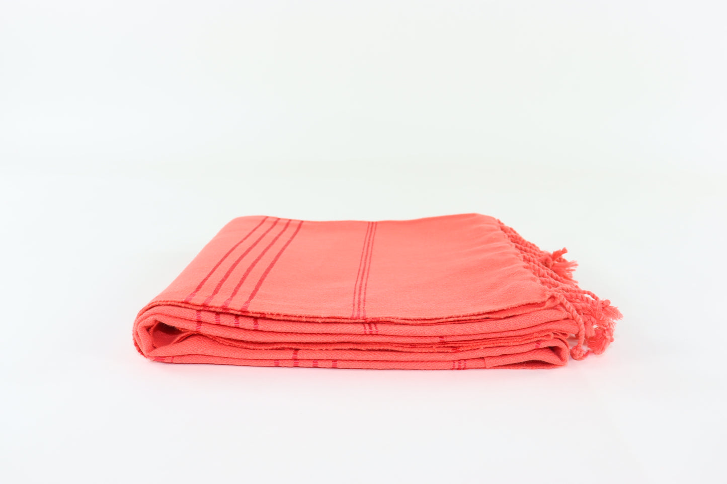 Premium Turkish Striped Towel Peshtemal Fouta (Coral)