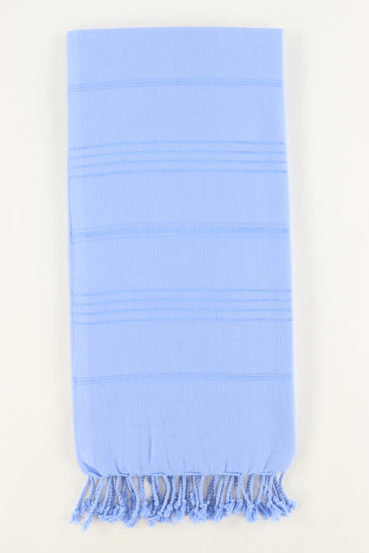 Premium Turkish Striped Towel Peshtemal Fouta (Baby Blue)