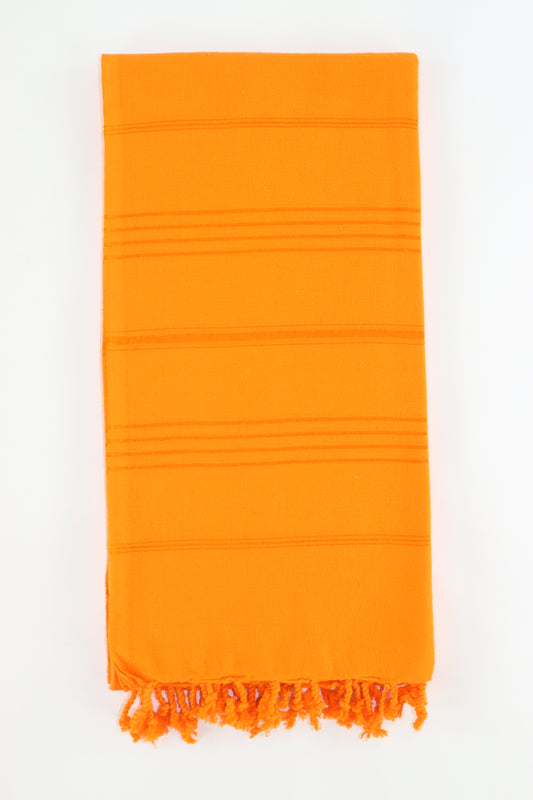 Premium Turkish Striped Towel Peshtemal Fouta (Orange)